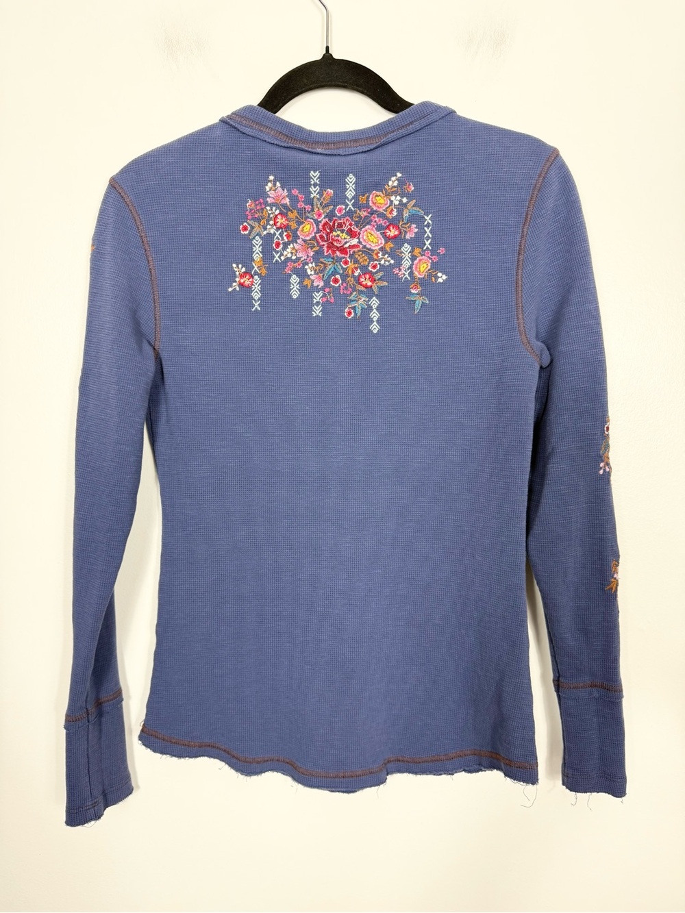 Sundance Fayette Floral Henley Thermal Cotton Longsleeve Top Small - Picture 7 of 7